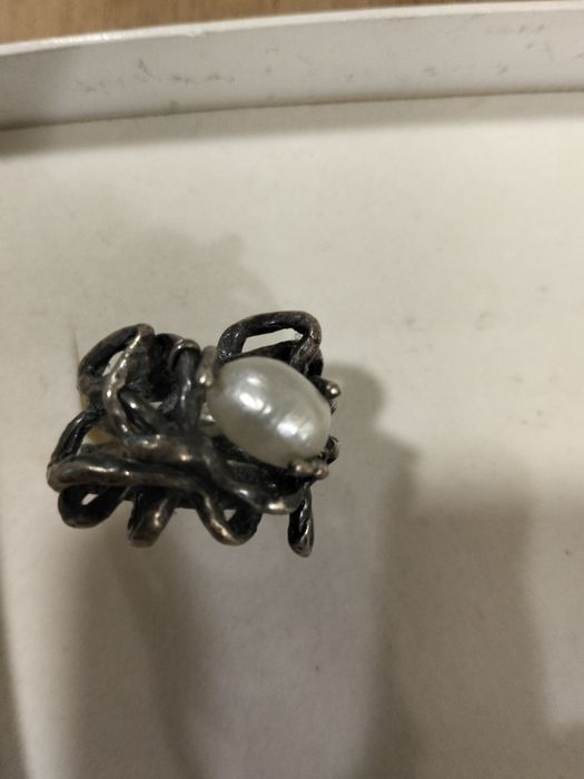 Anel de prata com perola