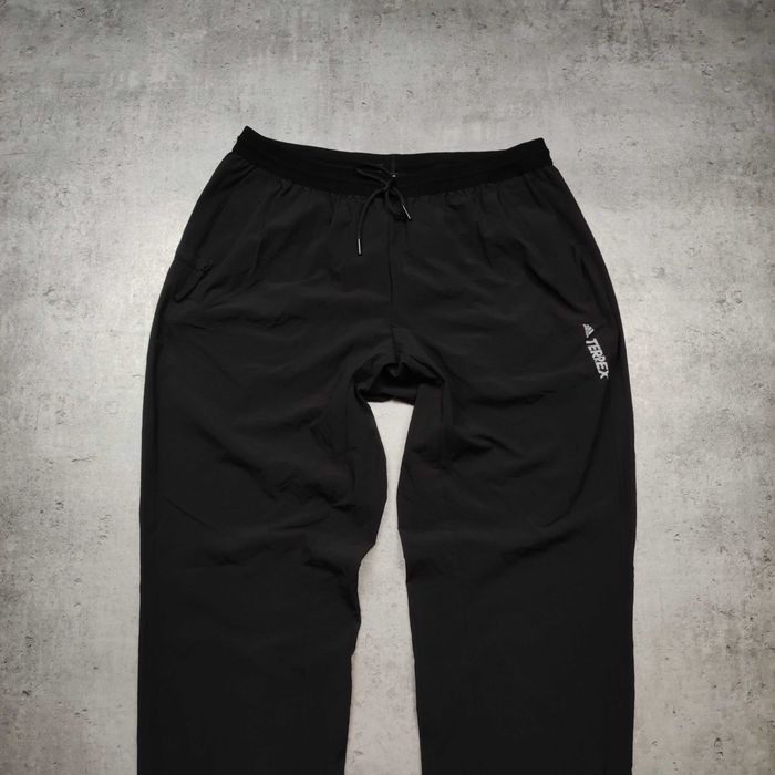 MĘSKIE Spodnie Sportowe Czarne Adidas Terrex Thermal Active Śliskie