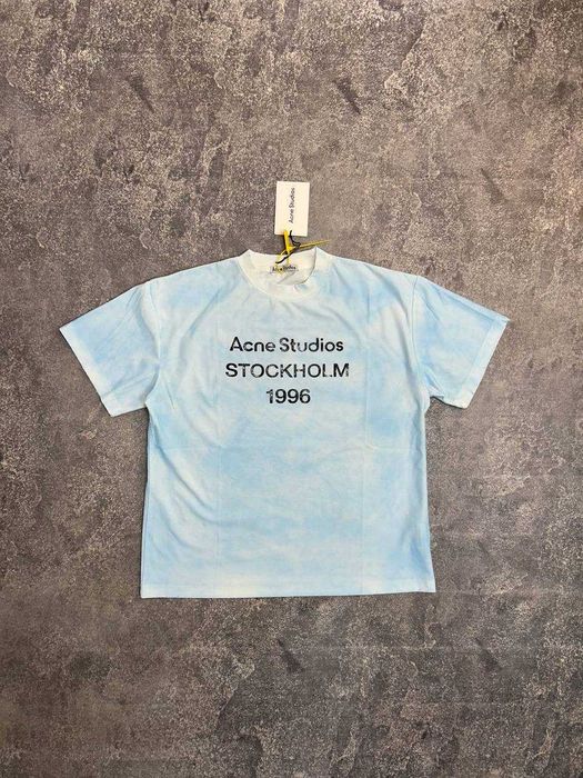 Футболка блакитна Acne Studios STOCKHOLM 1996 archive distressed M S