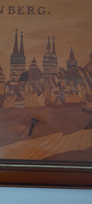 Quadro Nuremberg em madeira embutida