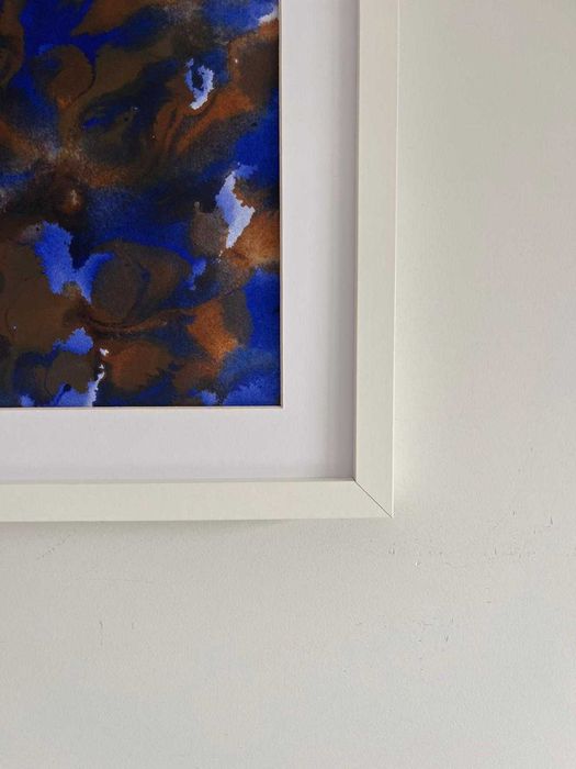 Quadro - Pintura abstrata em acrílico com moldura