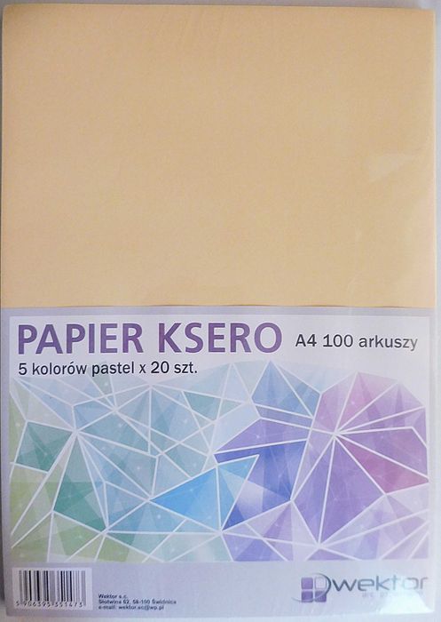 Papier ksero A4 80g 100ark. w pastelowych kolorach Wektor