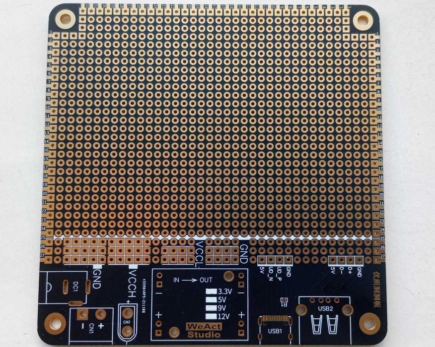 Макетная плата Weact Studio под пайку шаг отверстий 2.5 мм питание USB