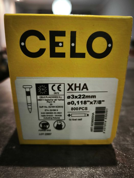 CELO Gwóźdź do betonu XHA stal HCR 22mm dla FORCE ONE 800szt.