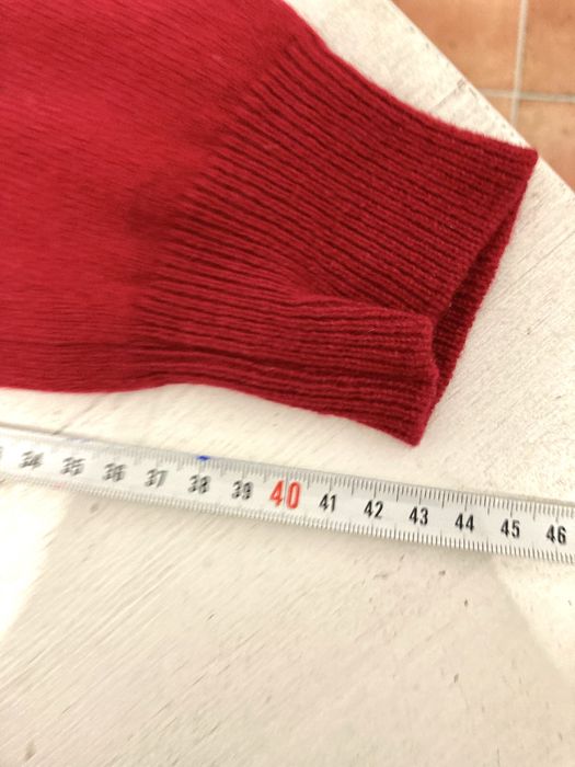 Sweter wełniany szkocki czerwony 100% wełna Lyle&Scott 38