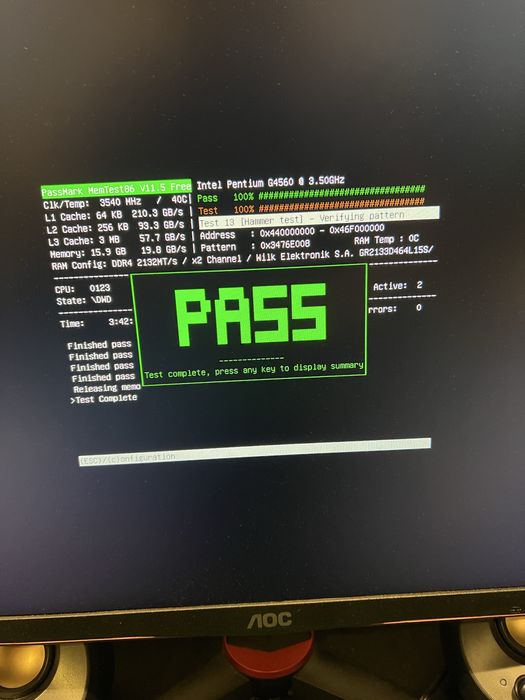 Pamięć ram 16gb ddr4 (8gb x2) 2133mhz CL15