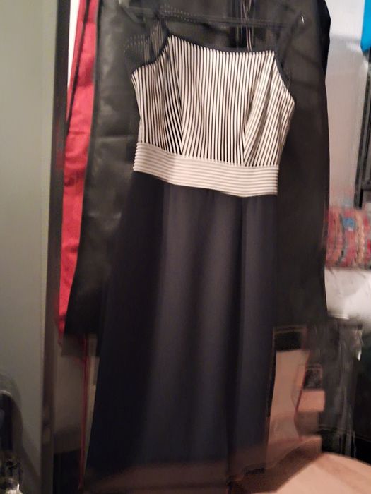 Vestido cerimónia preto e branco