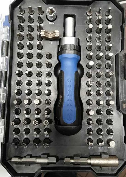 ZESTAW Bitów Końcówek z Wkrętakiem GRZECHOTKOWYM 105 el. NITEO TOOLS