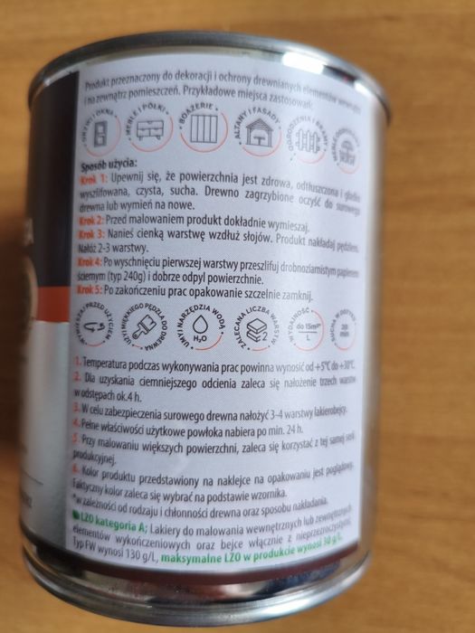 Lakierobejca do drewna kolor antracyt 0,7L