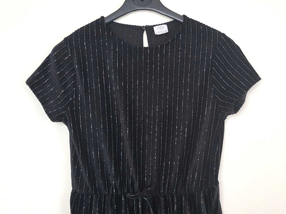 Zara kombinezon czarny błyszczące paski welwet/welur 13-14 lat/152-164