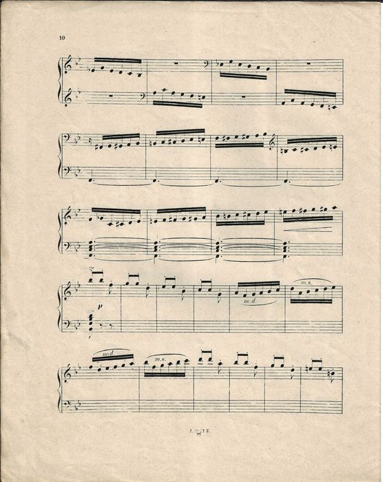 PIANO: Partitura Antiga de "Étincelles", de Moszkowski. Ed. Heinauer. Carimbo Sassetti