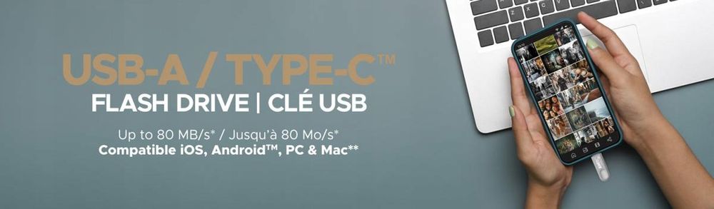 outlet pendrive emtec d280 64gb usb 3.2 dual usb-c usb-a szary