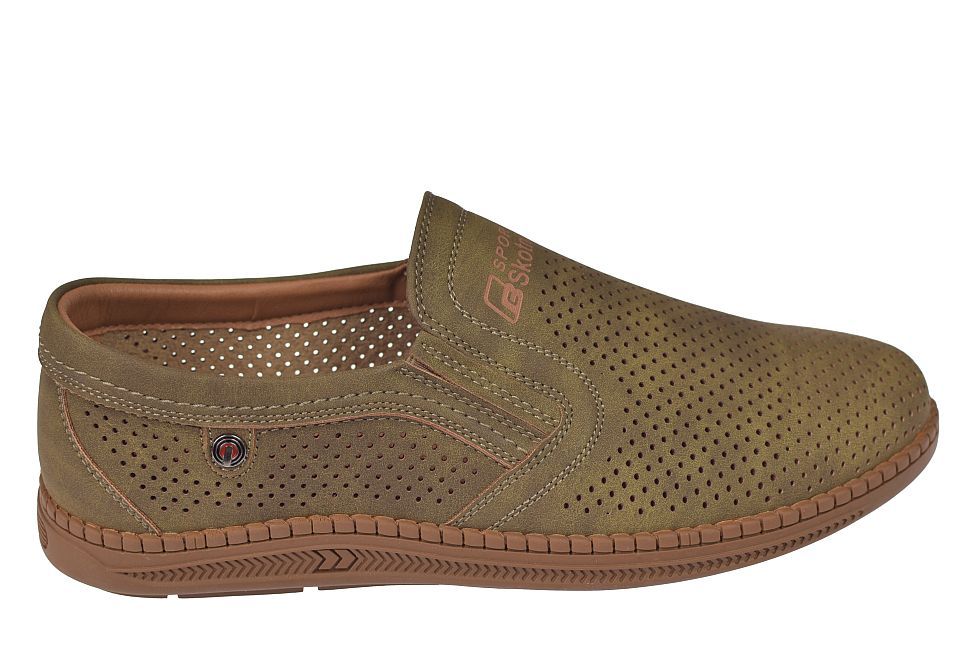 Mokasyny męskie półbuty khaki P-4-7034 rozmiar: 43