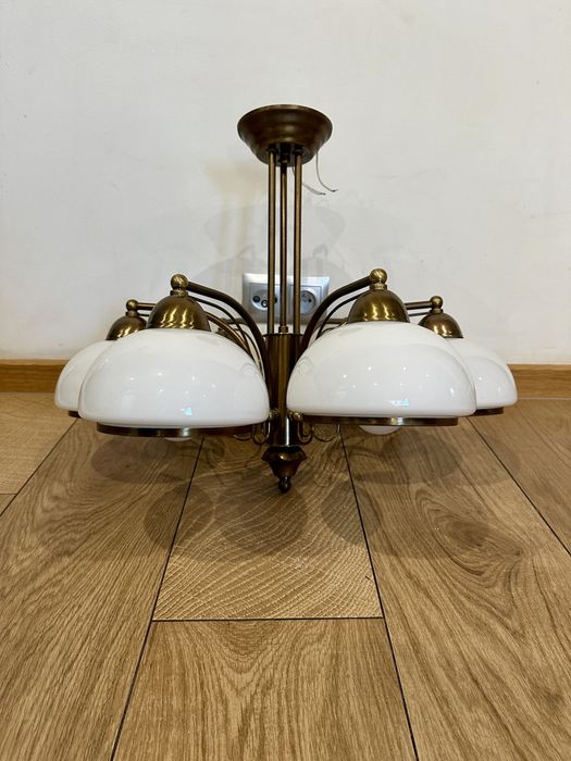 Lampa  do salonu, jadalni, 6 żarówek led,  ozdobna, wisząca, antyk