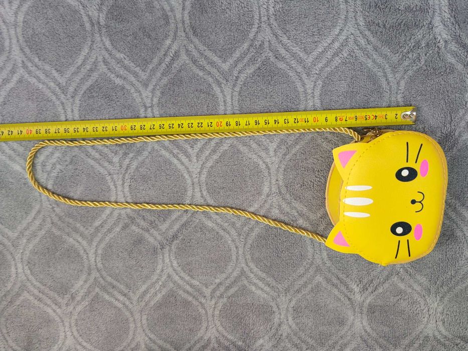 Bolsa de ombro, amarela, gato, para meninas