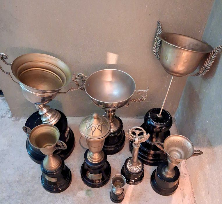 Lote de taças e troféus antigos para recuperar