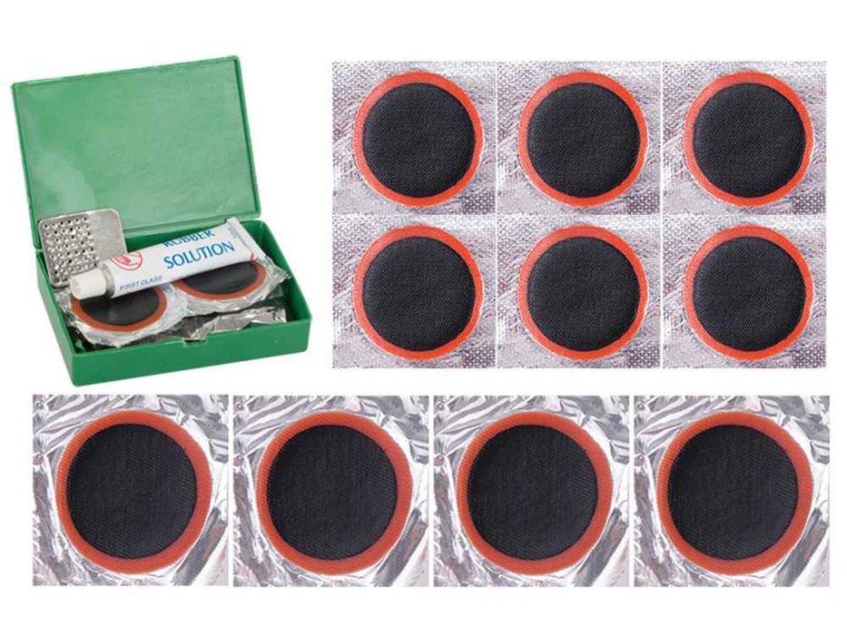 Zestaw naprawczy do opon rowerowy łatki klej wielorazowy do dętek