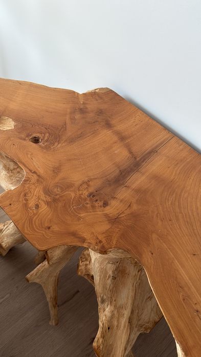 Consola maciça feita à mão da raiz da madeira natural, medida: 150×45x80