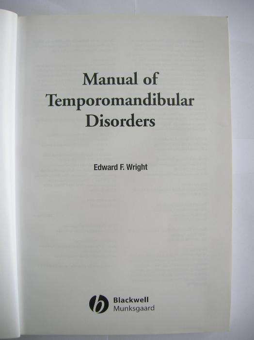 Manual of Temporomandibular Disorders