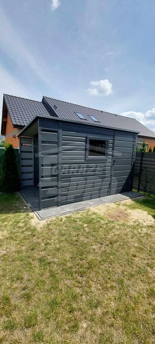Schowek domek ogrodowy 2,5x2,5m + wiata 0,5m drzwi okno dach  GP457