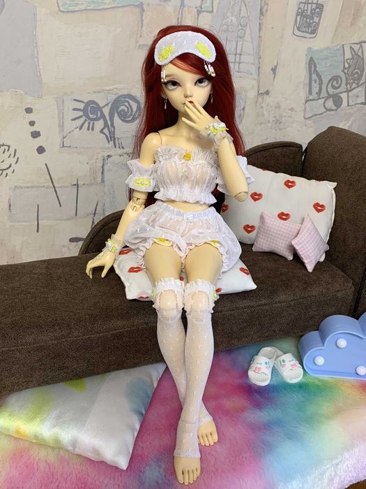 Біла піжамка для bjd ляльки Minifee