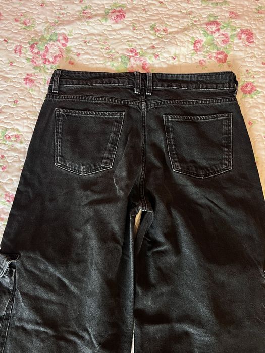 Spodnie jeansowe boyfriend luźne oversize Bershka r. M