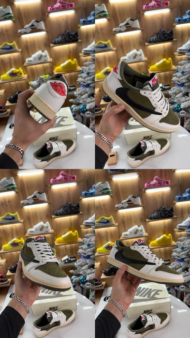 Кросівки Nike Air Jordan 1 Low x  Travis Scott “Medium Olive” Cactus Jack Off White