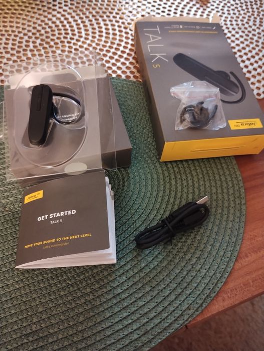 Jabra Talk 5 Bluetooth + pudełko + kabel – stan bardzo dobry