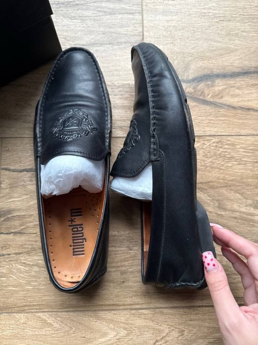 Чорні чоловічі шкіряні лофери мокасини Miguel Miratez Miraton 42
