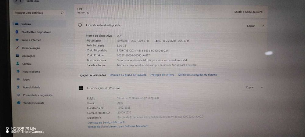 Computador recondicionado e revisto SAMSUNG R730 DE 17 POLEGADAS