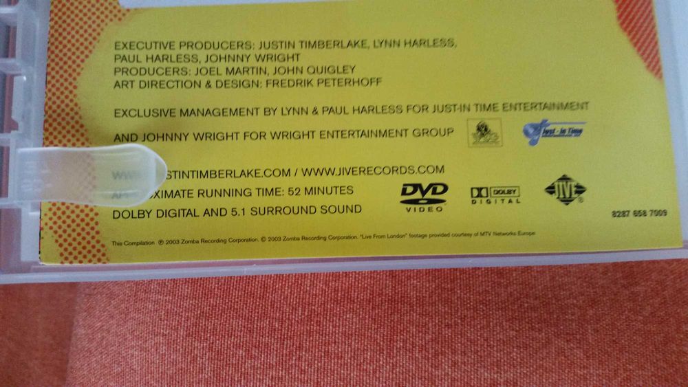 JUSTIN TIMBERLAKE - Live From London (2003 Zomba) dvd + cd