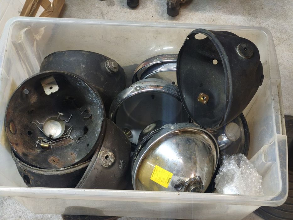 BMW R75 R80 r100 lampa reflektor kierunkowskazy lusterka boczki kołpaki emblemat koguty lampa błyskowa policja Hella KL70 niebieska halogen