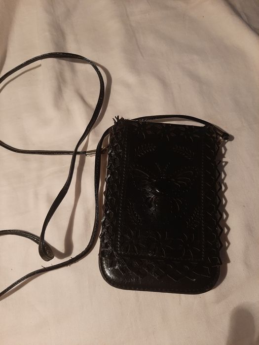 Torebka  czarna , Young , sakiewka skórzana