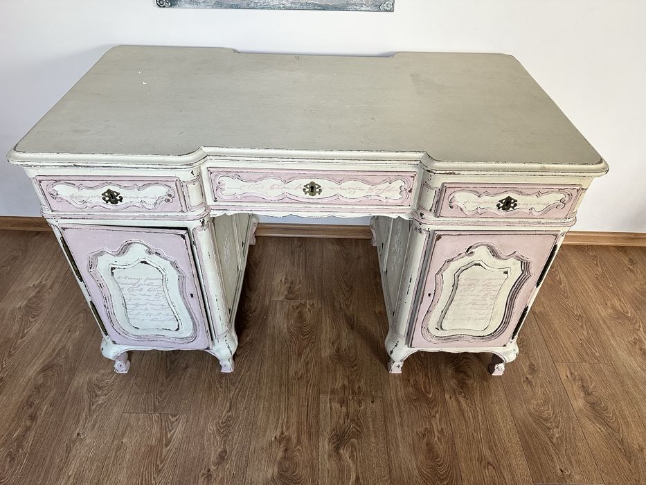 Stylowe Biurko Gabinetowe Ludwikowskie Dwustronne