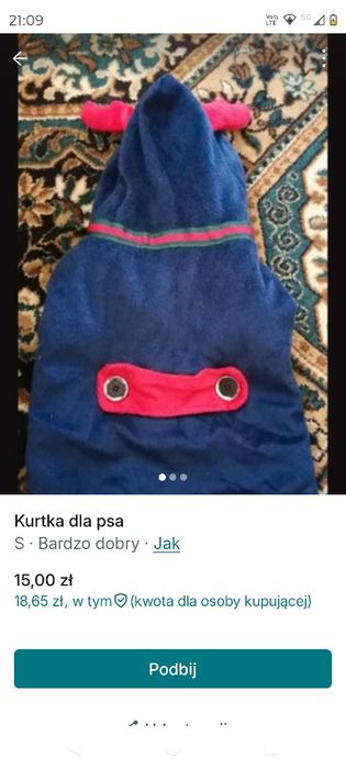 Kurtka zimowa dla psa