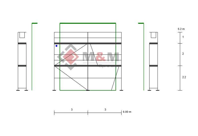 Zestaw rusztowania 37m2 6x6 - podesty drewniane 3m