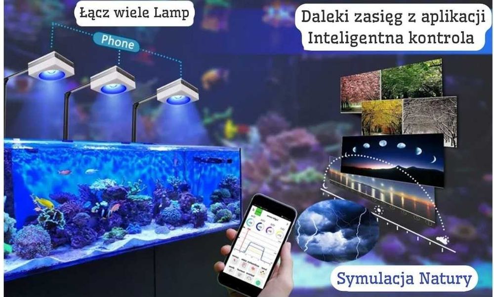 LAMPA do akwarium MORSKIEGO Led Fluo RL90 WIFI Tuya 90Wat Wersja Blue