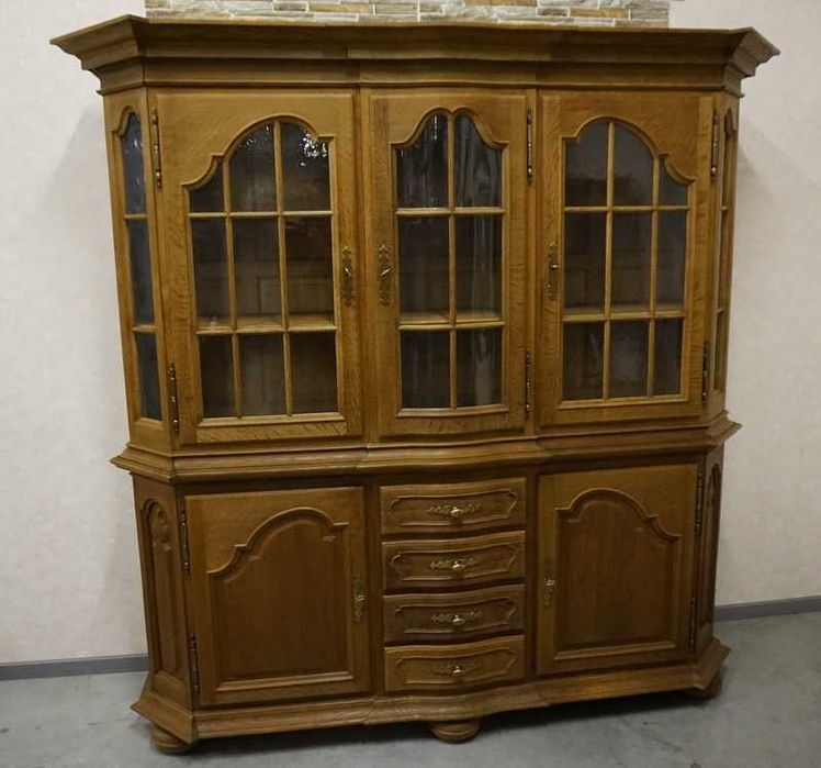 Witryna z Komoda Lity Dąb Dębowa 5 drzwiowa szer. 205 cm ( P-1313 )