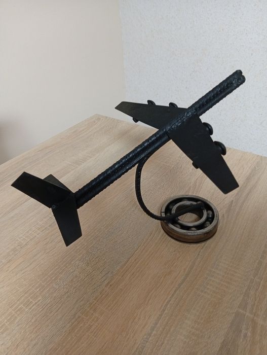 Samolot figurka z metalu własnoręcznie wykonana