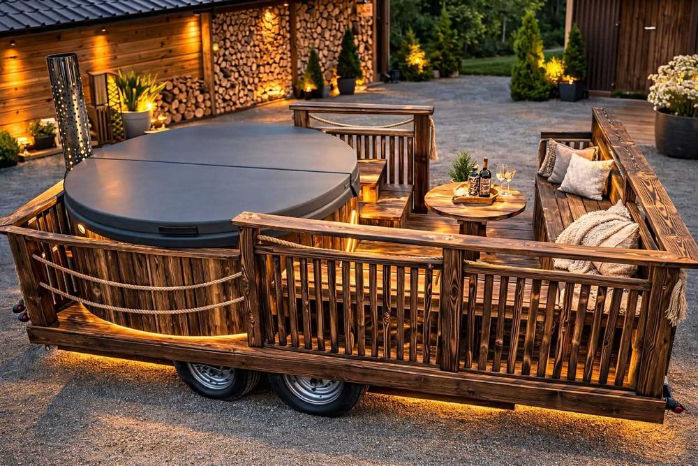 Balia/jacuzzi/ sauna mobila na wynajem - relaks u Ciebie! Mobilna bania, mobilna sauna