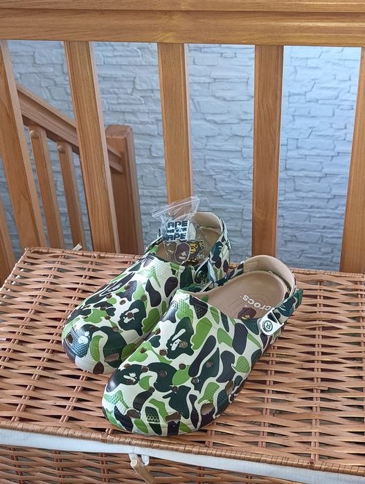 Laczki Klapki Crocs Bape green zielone, rozmiar 46