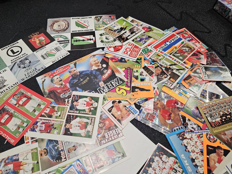 MEGA duży zestaw naklejek piłkarskich sportowych 1997-00 rok