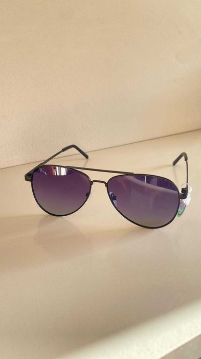 Óculos de Sol Chilli Beans Aviador Metal Preto Lente Roxa OC.MT.3508 2031 - Novo