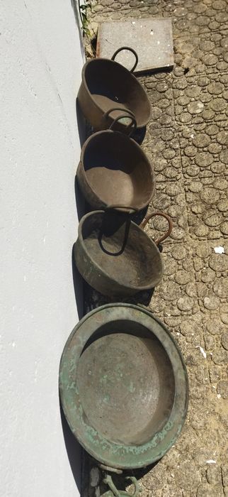 Cobre braseiras leiteira panelas