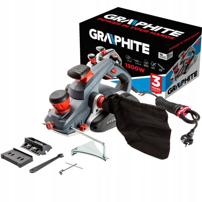 Graphite Strug Elektryczny Hebel Strugarka 1300w Szerokość Strugania 1