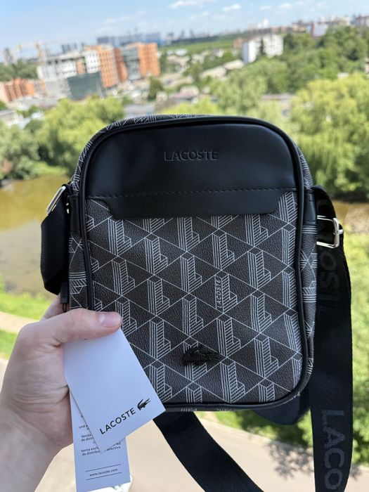 Сумка Лакоста Барсетка Lacoste Мессенджер бананка через плече бананка чоловіча сумка монограма