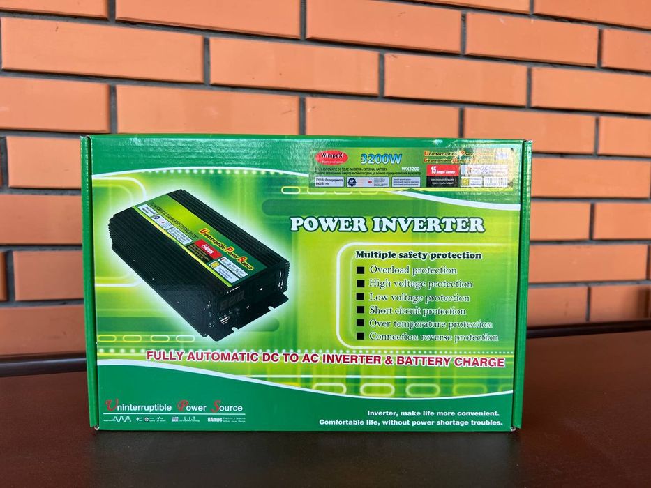 Лучший Инвертор 3200W‼️с зарядкой Преобразователь 12-220Вт Аккумулятор