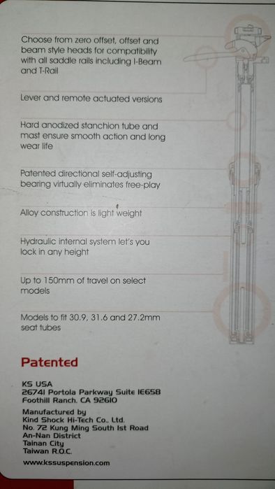 espigão selim telescópico
