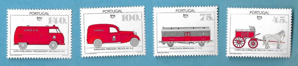 Selos - Veículos de Transporte Postal 1994 - Série Completa