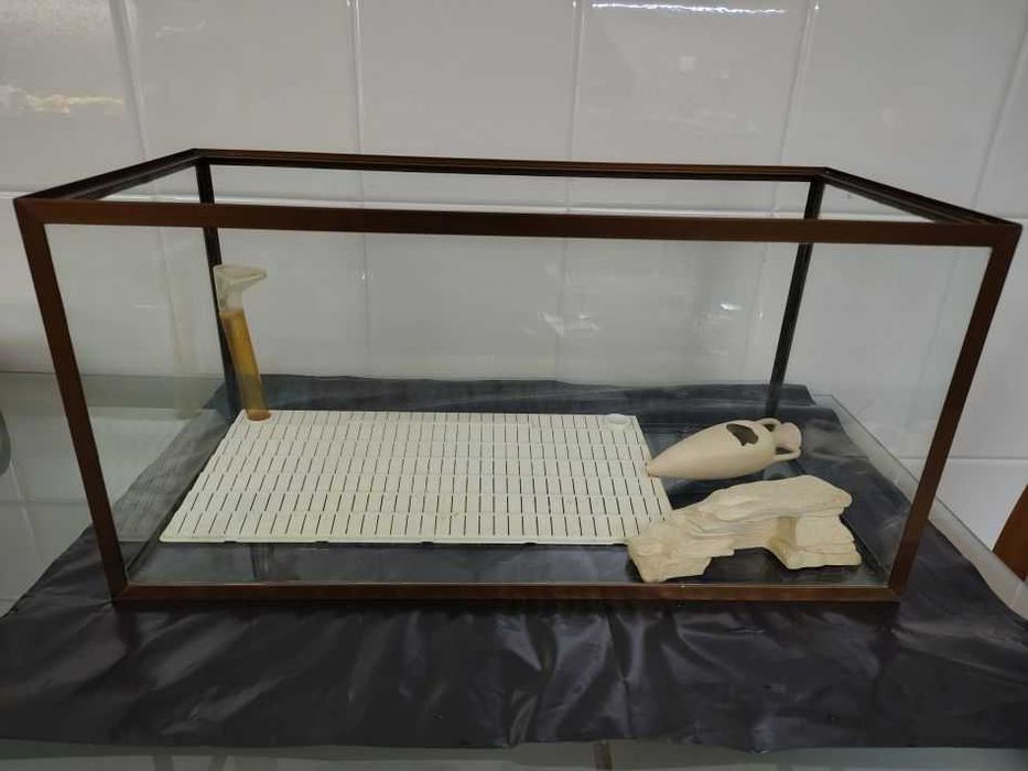 Aquário com as medidas 65 x 30 x 32 cm (L x P x A)